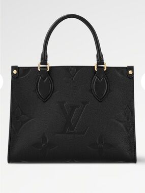 Louis Vuitton OTG PM Black Embossed Monogram Tote with Gold Hardware
